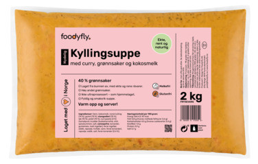 Kyllingsuppe m/curry, Grønnsaker, Kokosmelk 2kg Foodyfly
