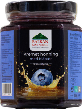 Kremet Honning med Bblåbær 230g Balkan Mat Norge