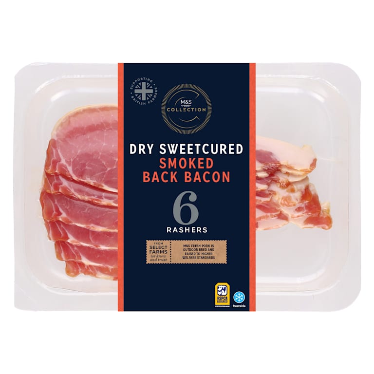 M&S British Outdoor Bred Dry Sweetcured Smoked Back Bacon