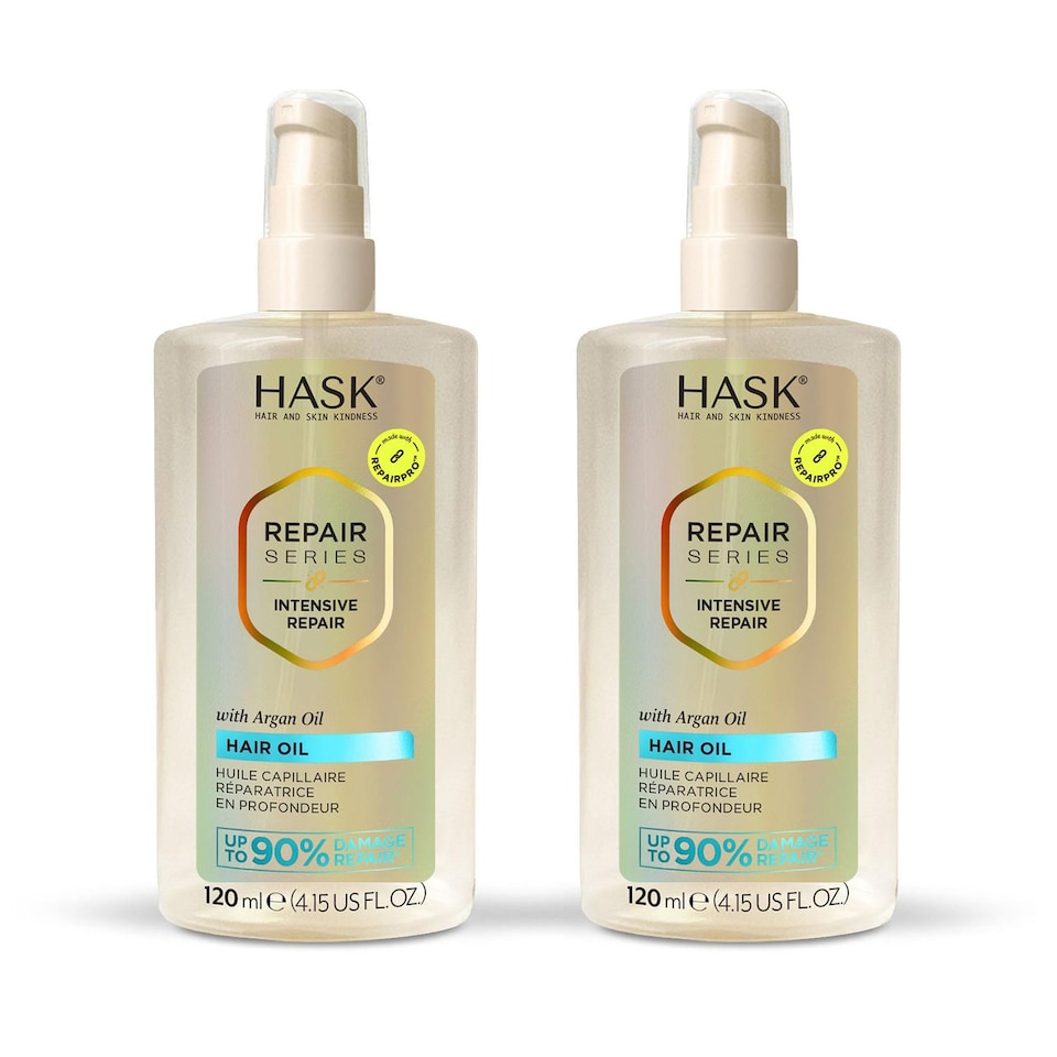 Hask Repair Pro Intensive Repair Hair Oil -Deep Strength & Shine Boost, 2 Pack