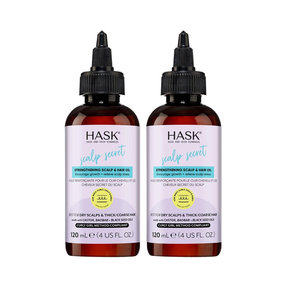 Hask Texture Solutions Strengthening Scalp & Hair Oil Nourishing Care, 2 Pack
