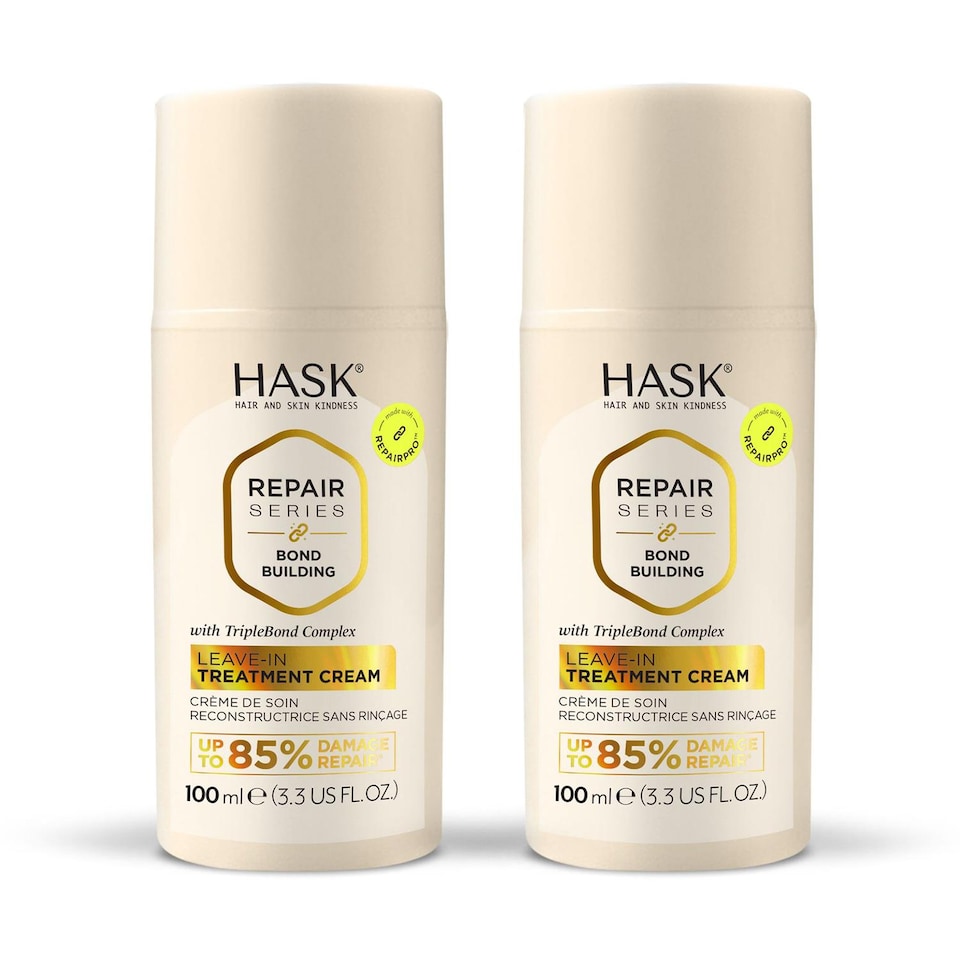Hask Repair Pro Bond Building Leave-In Cream Smooth & Strengthen Hair, 2 Pack