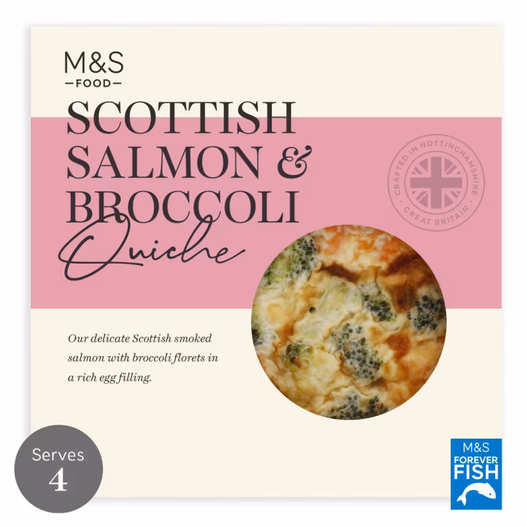 M&S Scottish Smoked Salmon and Broccoli Quiche