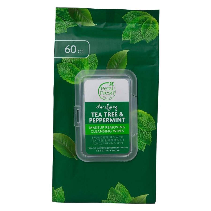 Petal Fresh Pure Tea Tree & Peppermint Makeup Removing Wipes 60pcs