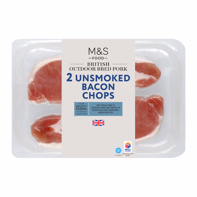 M&S 2 Unsmoked Bacon Chops