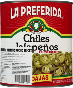 La Preferida Jalapenos i Skiver(hot) 2,75 kg