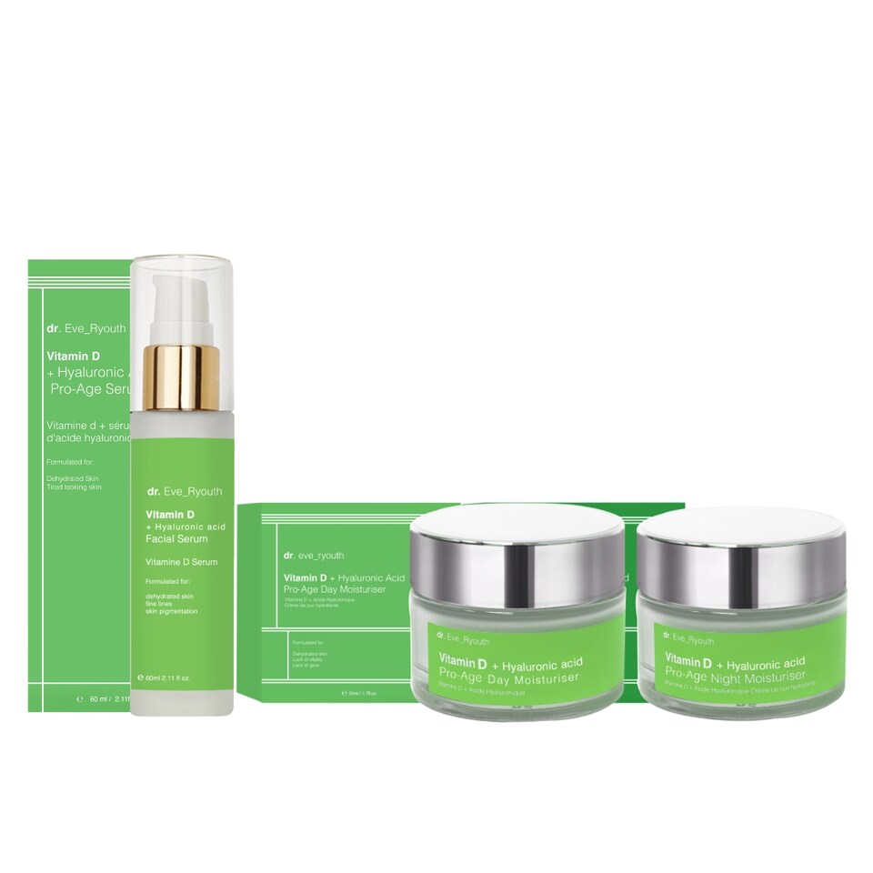 Dr. Eve_Ryouth Vitamin D + Hyaluronic Acid Pro-Age Night Moisturiser 50ml + Vitamin D + Hyaluronic Acid Pro-Age Day Moisturiser 50ml + Vitamin D + Hyaluronic Acid Pro-Age Serum 60ml