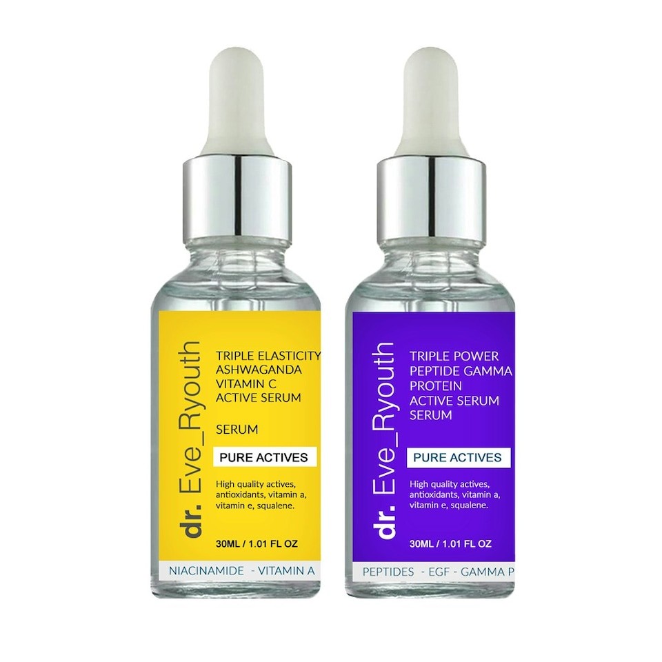 Triple Elasticity Ashwaganda Vitamin C Powerful Active Serum 30ml + Triple Power Peptide Gamma Protein Active Serum 30ml