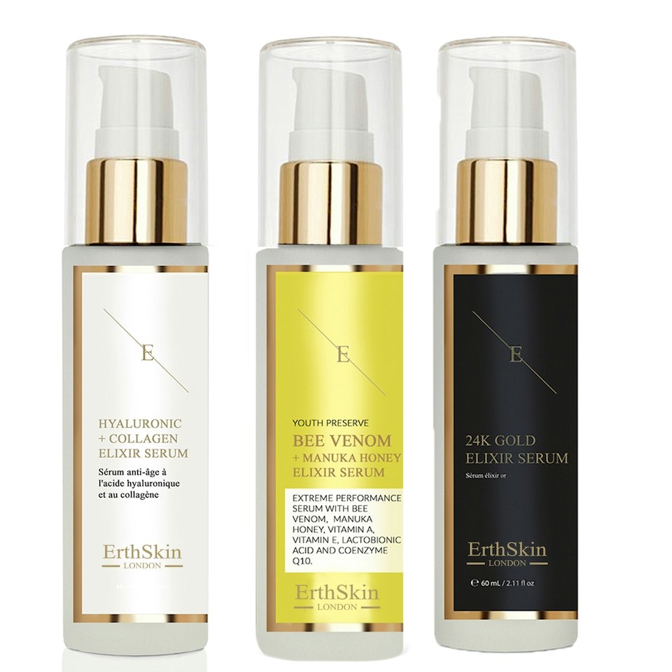 Bee Venom + Manuka Honey Elixir Serum 60ml + Hyaluronic Acid & Collagen Serum - 60ml + Anti-Wrinkle Elixir Serum 24K Gold - 60ml