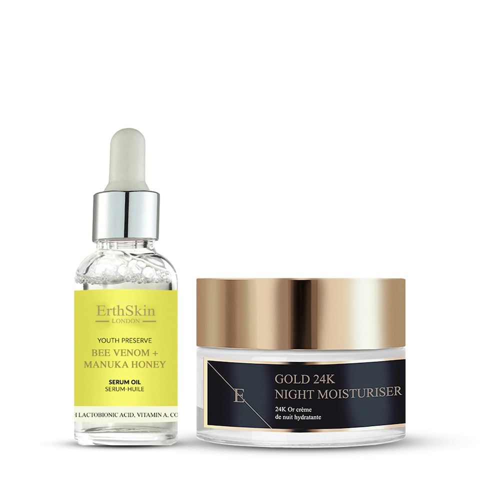 Bee Venom + Manuka Honey Serum Oil 30ml + Anti-Wrinkle Night Moisturiser 24K Gold - 50ml