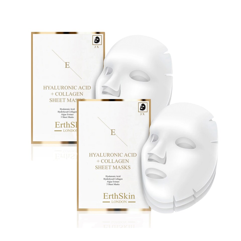 2X Erth Skin London Hyaluronic Acid & Collagen Mask - 3 Sheets