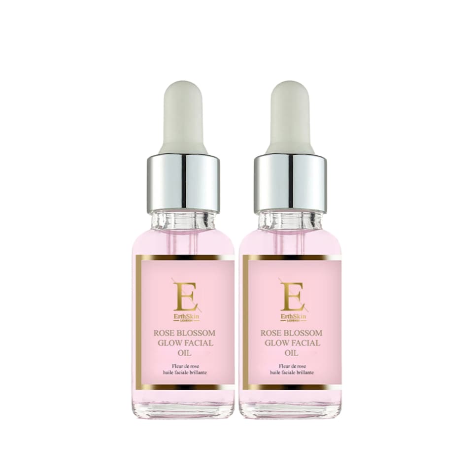 2X Erth Skin London Rose Blossom Glow Facial Oil 30ml