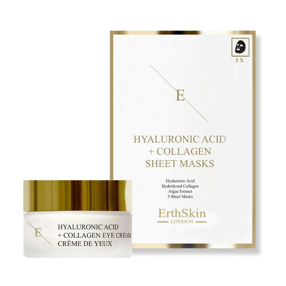Hyaluronic Acid & Collagen Mask - 3 Sheets + Hyaluronic Acid + Collagen Pro Age Eye Cream  30ml