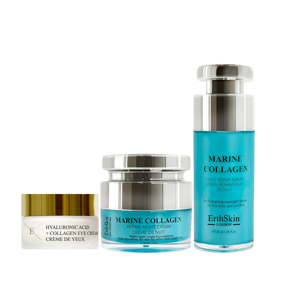 Marine Night Cream 50ml + Hyaluronic Eye Cream + Night Repair Serum 30ml