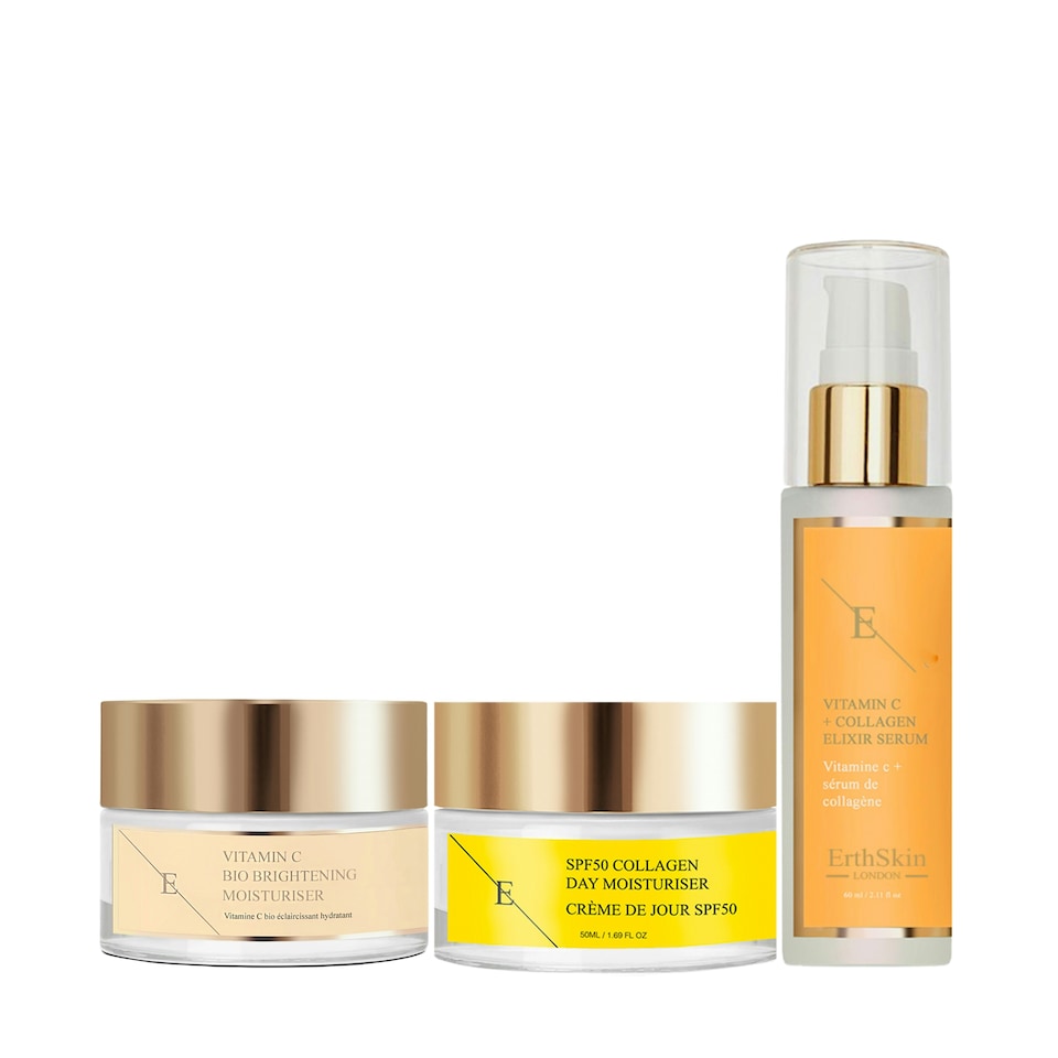 Vitamin C + Collagen Elixir Serum 60ml + Vitamin C Bio Brightening Moisturiser 50ml +Spf 50 Collagen Day Cream 50ml