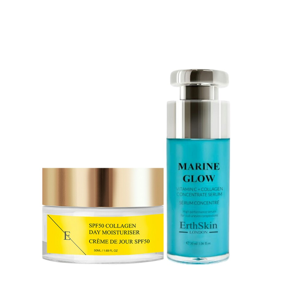 Marine Glow Vitamin C + Collagen Concentrate Serum 30ml + Spf 50 Collagen Day Cream 50ml