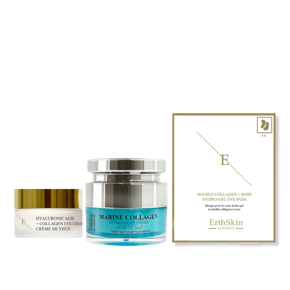 Marine Collagen Night Cream 50ml+ Hyaluronic Acid + Collagen Pro Age Eye Cream  30ml+ Double Collagen + Rose Hydrogel Eye Pads 5 X 2