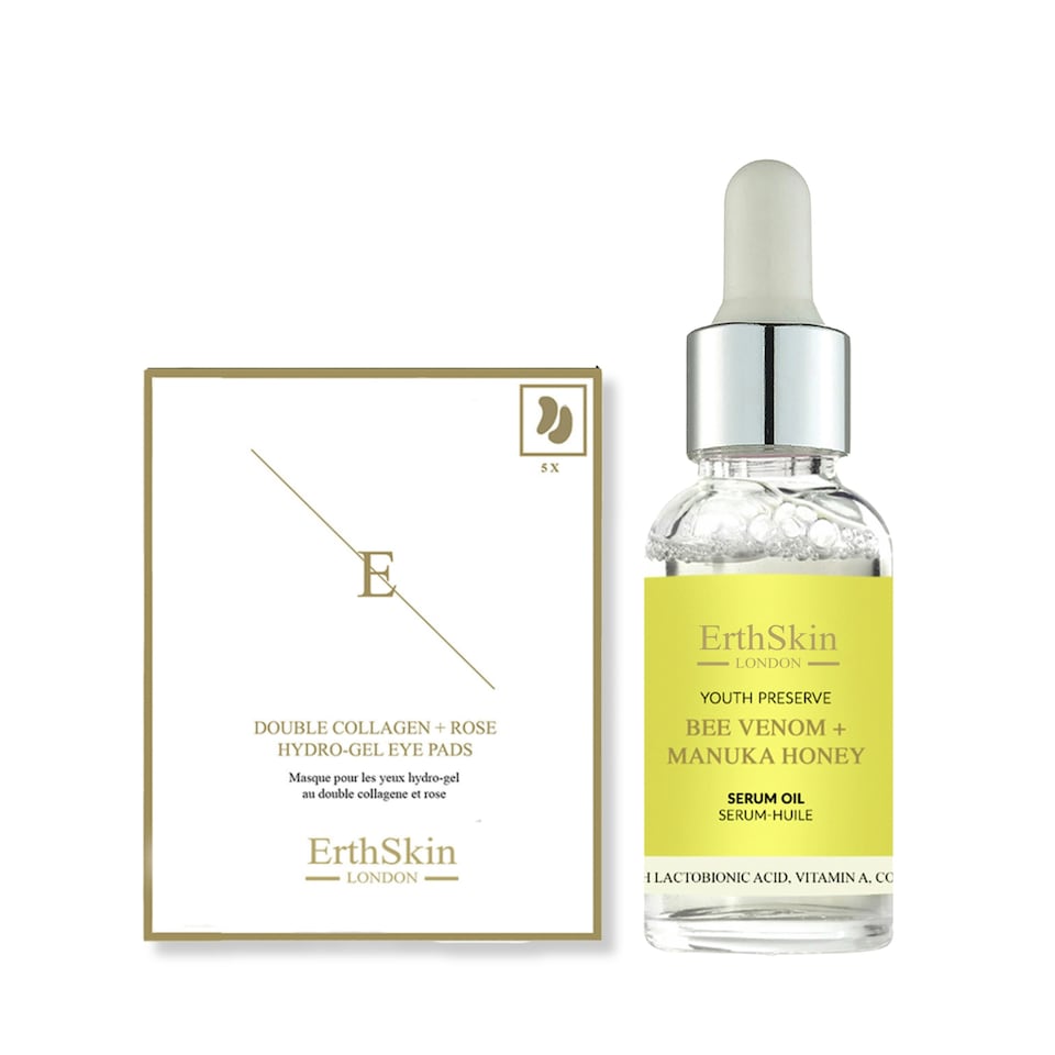 Bee Venom + Manuka Honey Serum Oil 30ml + Double Collagen + Rose Hydrogel Eye Pads 5 X 2