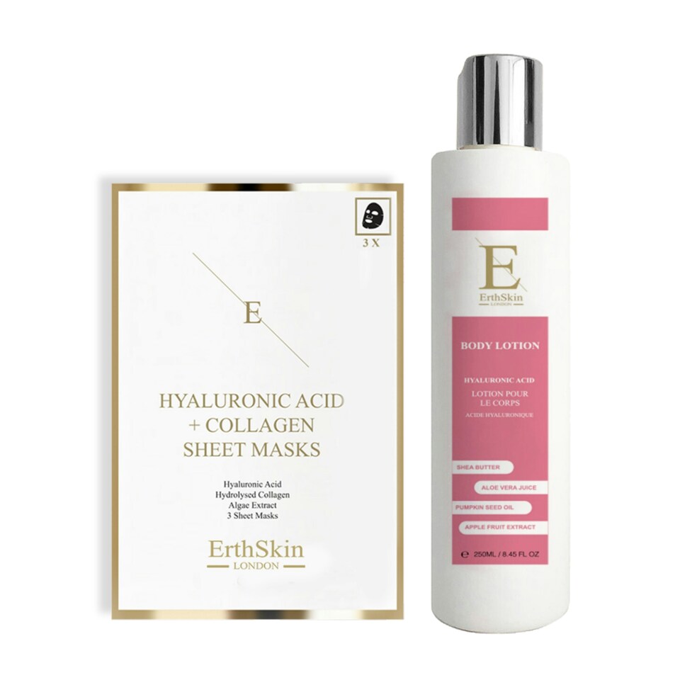 Hyaluronic Acid + Collagen Body Lotion 250ml + Hyaluronic Acid & Collagen Mask - 3 Sheets