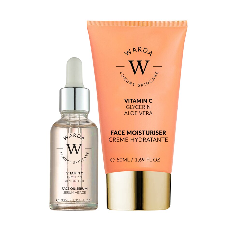 Warda Luxury Skincare Skin Glow Boost Vitamin C Moisturiser 50ml + Vitamin C Glow Boost Oil-Serum 30ml
