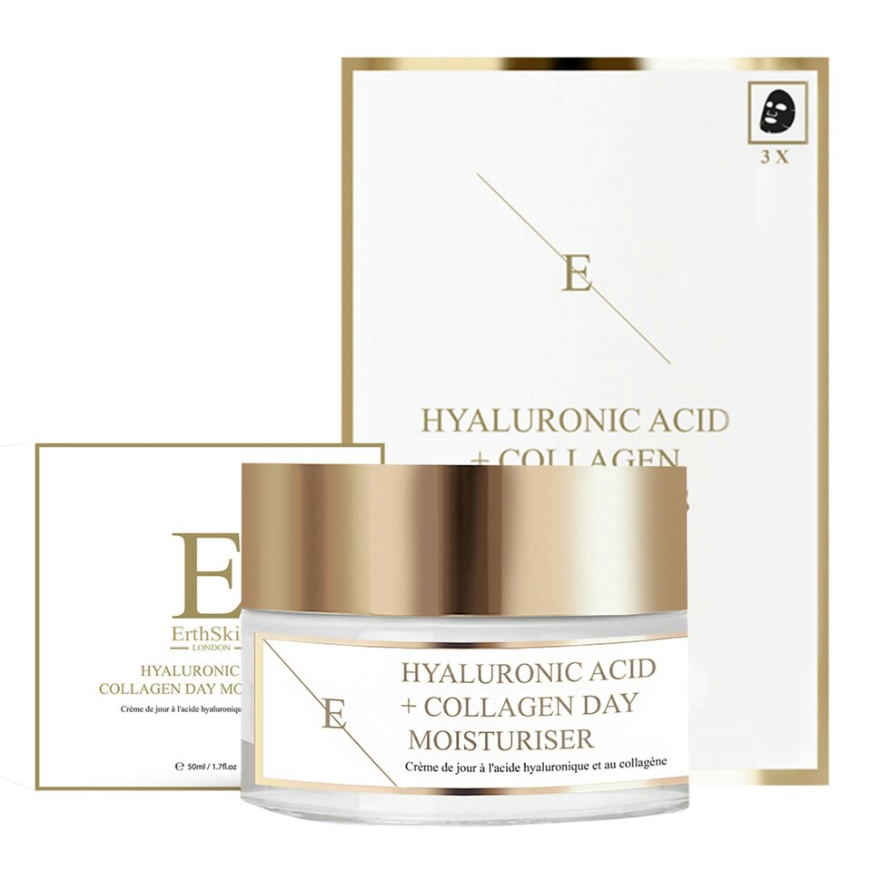 Hyaluronic Acid & Collagen Day Cream + Hyaluronic Acid & Collagen Mask - 3 Sheets