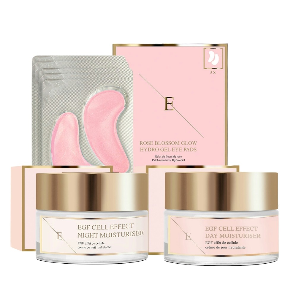 Egf Cell Effect Day Moistruseir + Egf Cell Effect Night Moisturier + Rose Blossom Eye Pads