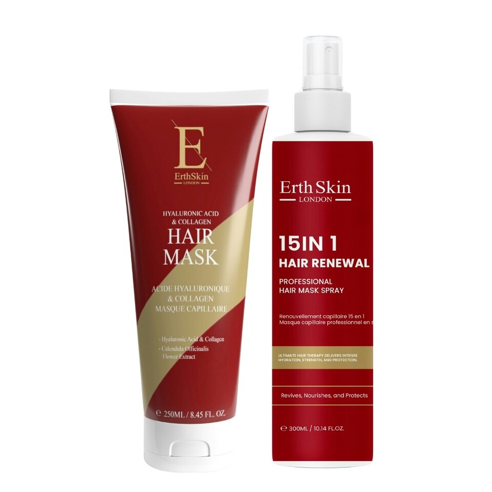 15-In-1 Hair Renewal Professional Hair Mask Spray 300ml + Hyaluronic Acid & Collagen Hair Mask 250ml