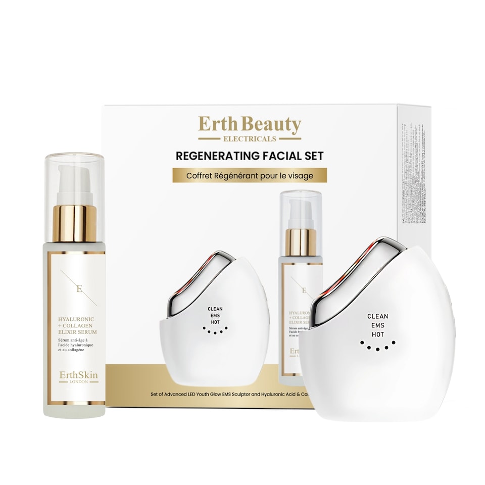 Erth Skin London Regenerating Facial Set (Advanced Led Youth Glow Ems Sculptor + Ha Serum 60ml)