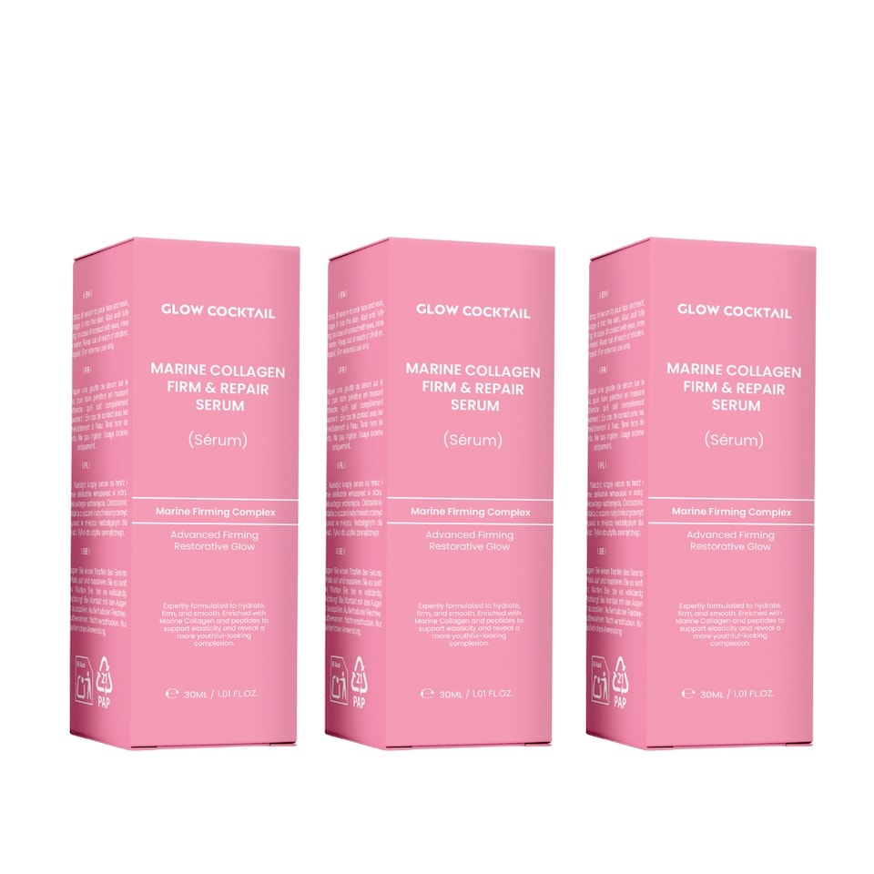 Glow Cocktail 3x Marine Collagen Firm & Repair Serum 30ml