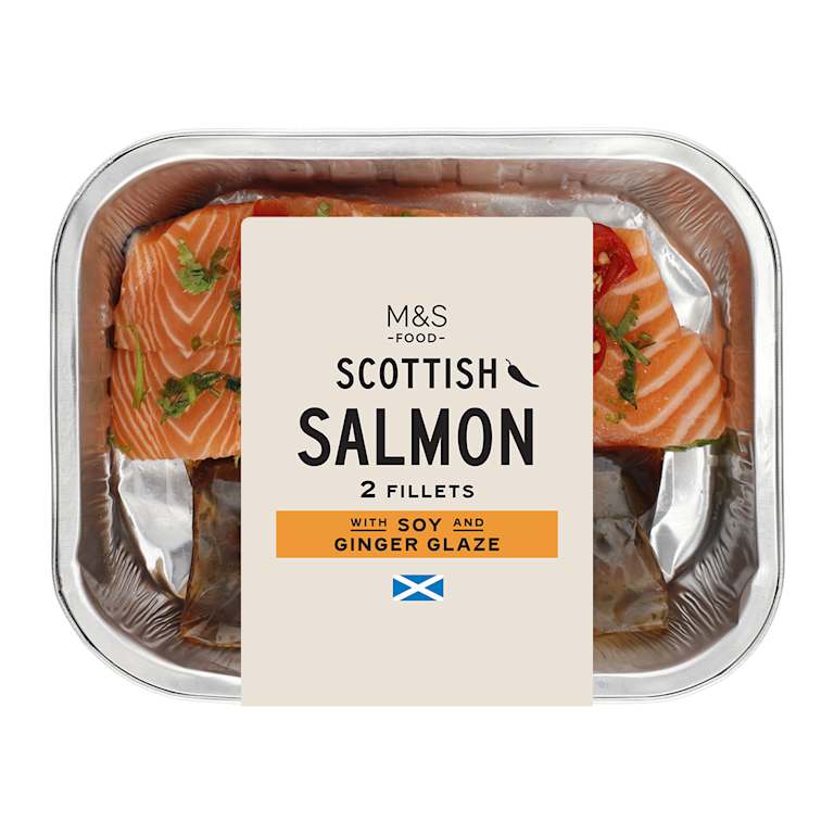 M&S Scottish Salmon Fillets with Soy and Ginger Glaze