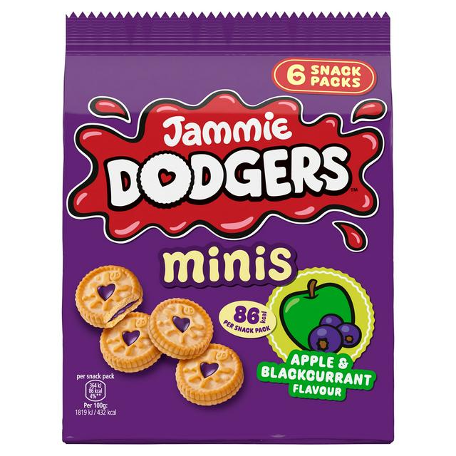 Jammie Dodgers Minis Biscuits Apple & Blackcurrant x6 120g