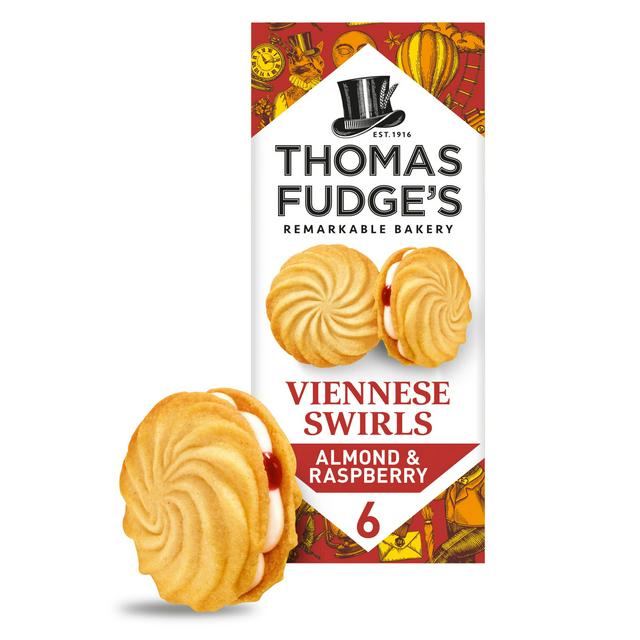 Thomas Fudge's Raspberry & Almond Viennese Swirls 130g