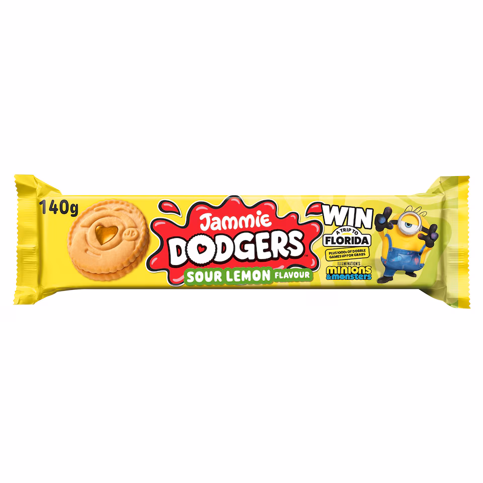 Jammie Dodgers Minions Sour Lemon Flavour Biscuits 140g