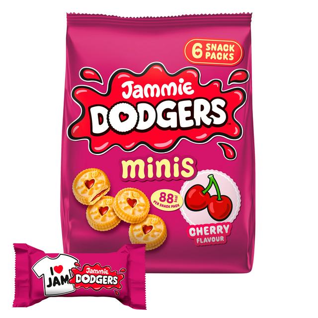 Jammie Dodgers Minis 6 x 20g Cherry Flavour Multipack Biscuits