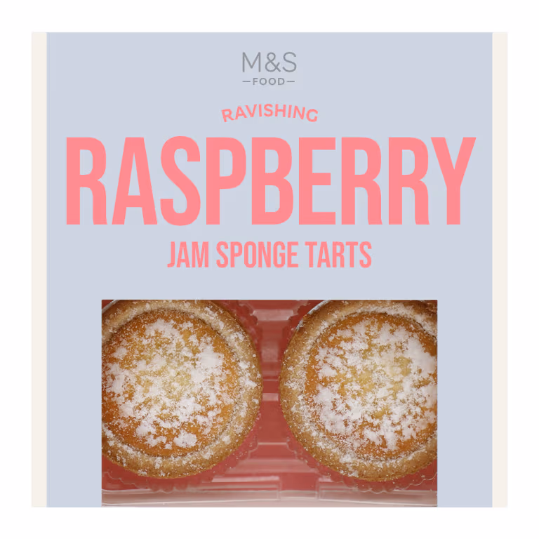 M&S 4 Raspberry Jam Sponge Tarts
