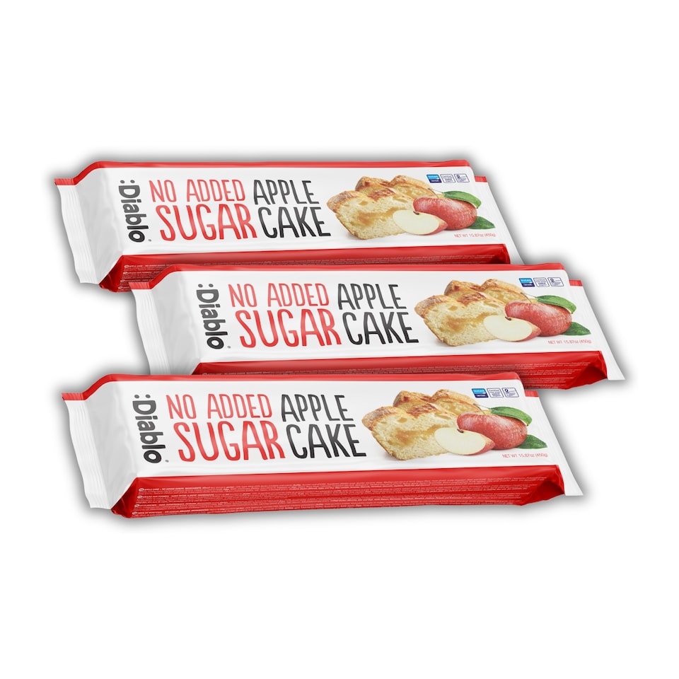 Diablo No Added Sugar Apple Cake 450g 3 Pack