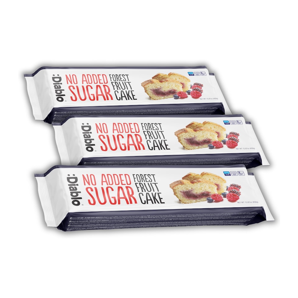 Diablo No Added Sugar Forest Fruit Cake 450g 3 Pack