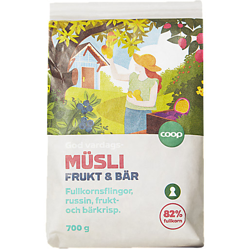 Müsli Frukt & bær 700g Coop