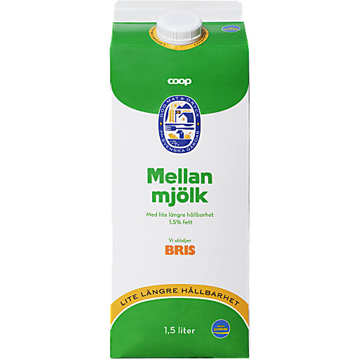 Lettmelk Lengre Holdbarhet 1.5 liter Coop