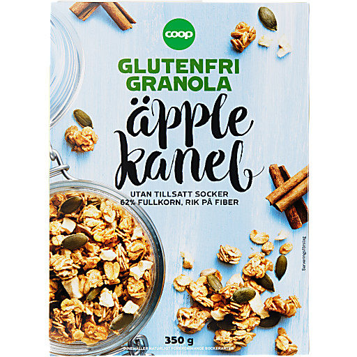 Glutenfri Granola Eple & kanel 350g Coop