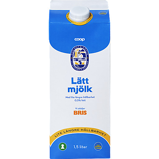 Lettmelk 1.5l Coop