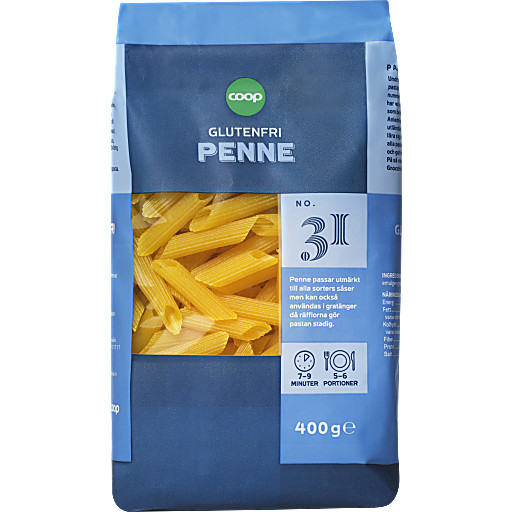 Glutenfri Penne 400g Coop