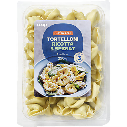 Glutenfri Tortelloni Ricotta & spinat 250g Coop