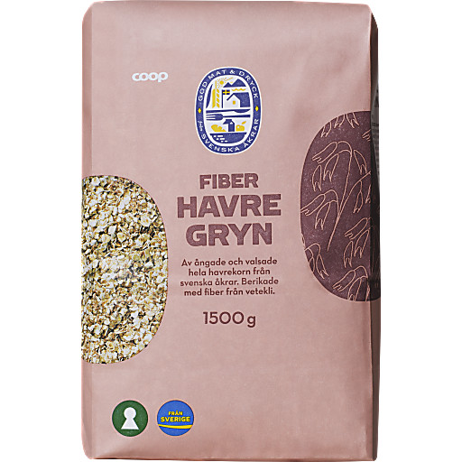 Fiberhavregryn 1500g Coop