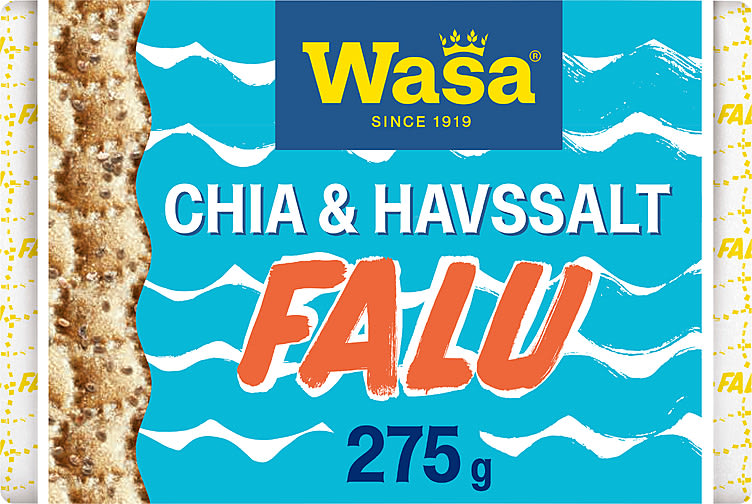 Knekkebrød Falu Chia&Havsalt 235g Wasa