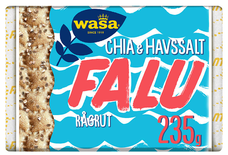 Knekkebrød Falu Chia&Havsalt 235g Wasa