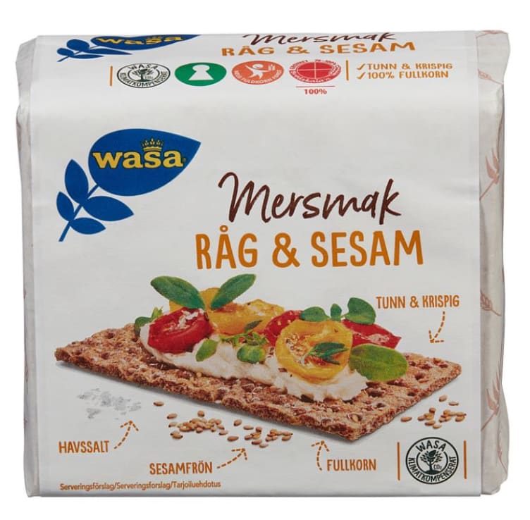 Rugknekkebrød Rug&Sesamfrø Mersmak 245g Wasa