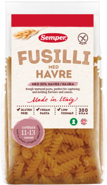 Fusilli med Havre Gl.Fri 300g Semper