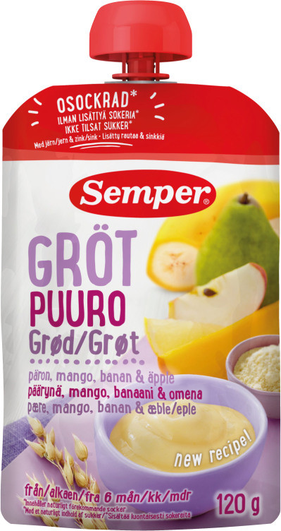 Grøt Frukt 6mnd 120g Semper