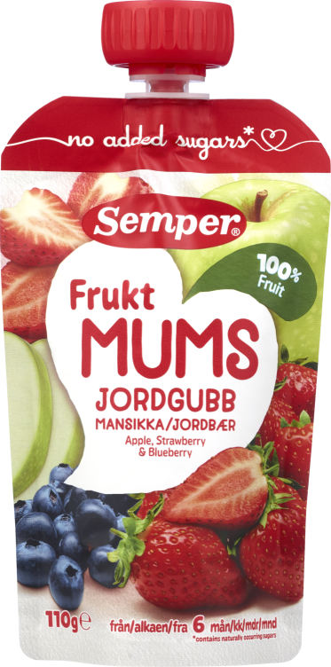 Fruktmums Jordbær 110g Semper